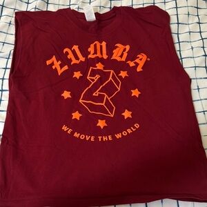 Zumba Fitness Maroon and Orange Tank Top